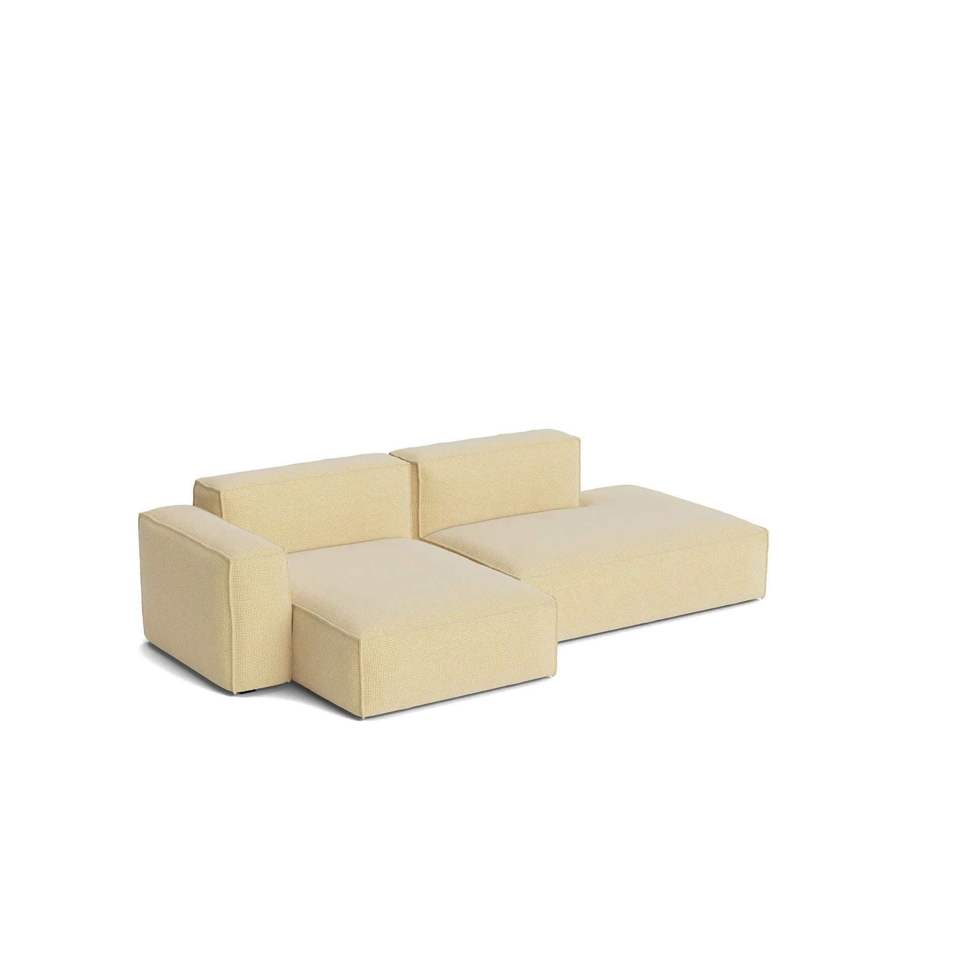 HAY Mags Soft Low Armrest sohva 2,5-istuttava yhdistelmä 3 Tartaglia Ocre white, vasemmalle sijoitettu, irrotettava päällinen