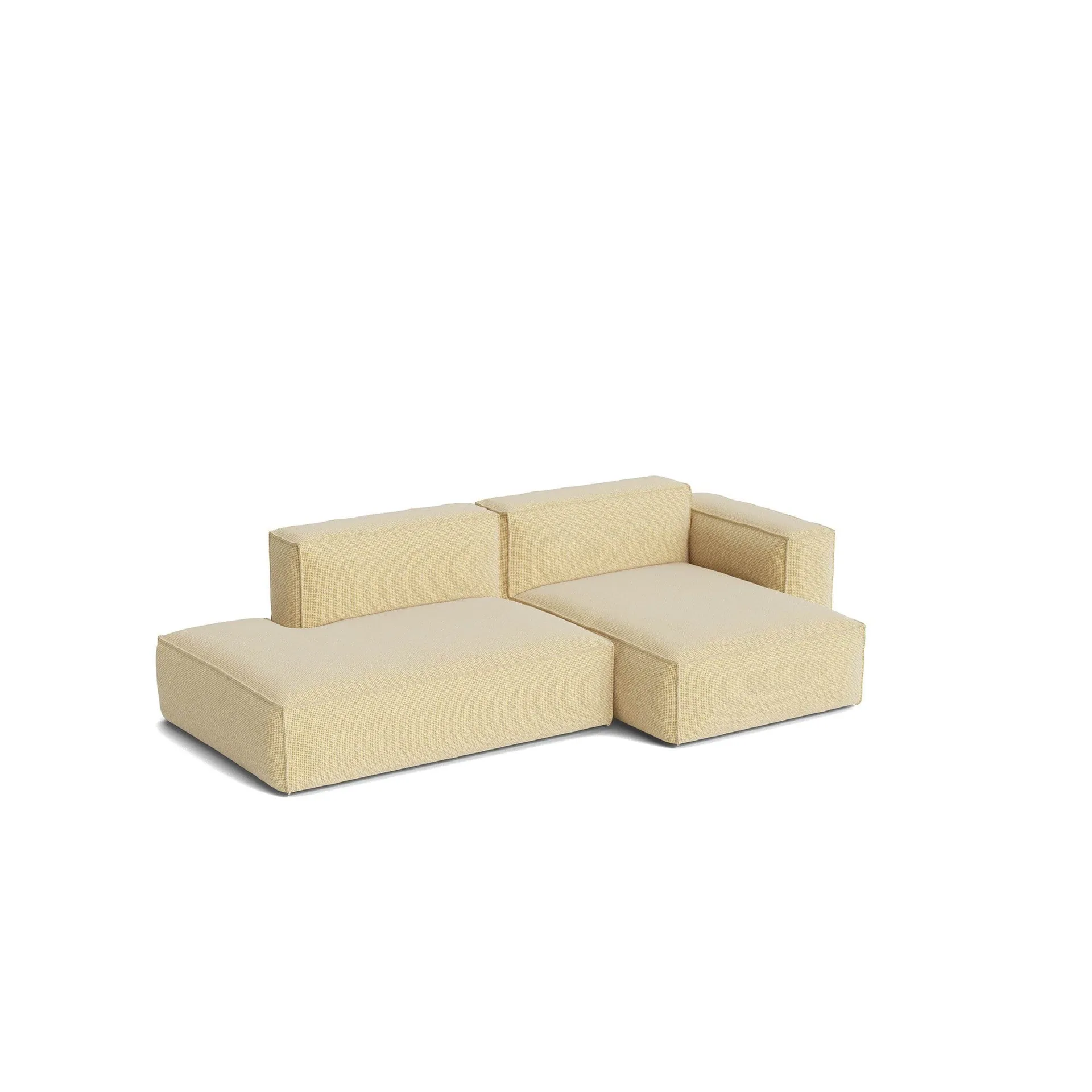 HAY Mags Soft Low Armrest sohva 2,5-istuttava yhdistelmä 3 Tartaglia Ocre white, oikealle sijoitettu, irrotettava päällinen
