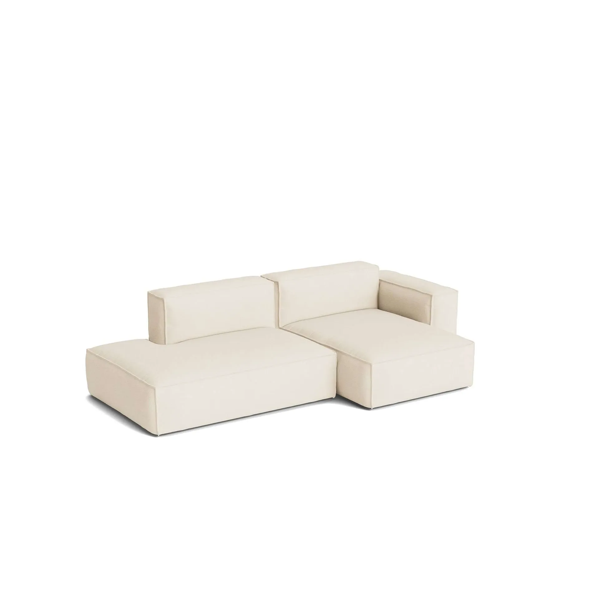 HAY Mags Soft Low Armrest sohva 2,5-istuttava yhdistelmä 3 Turf cream, oikeakätinen, irrotettava päällinen