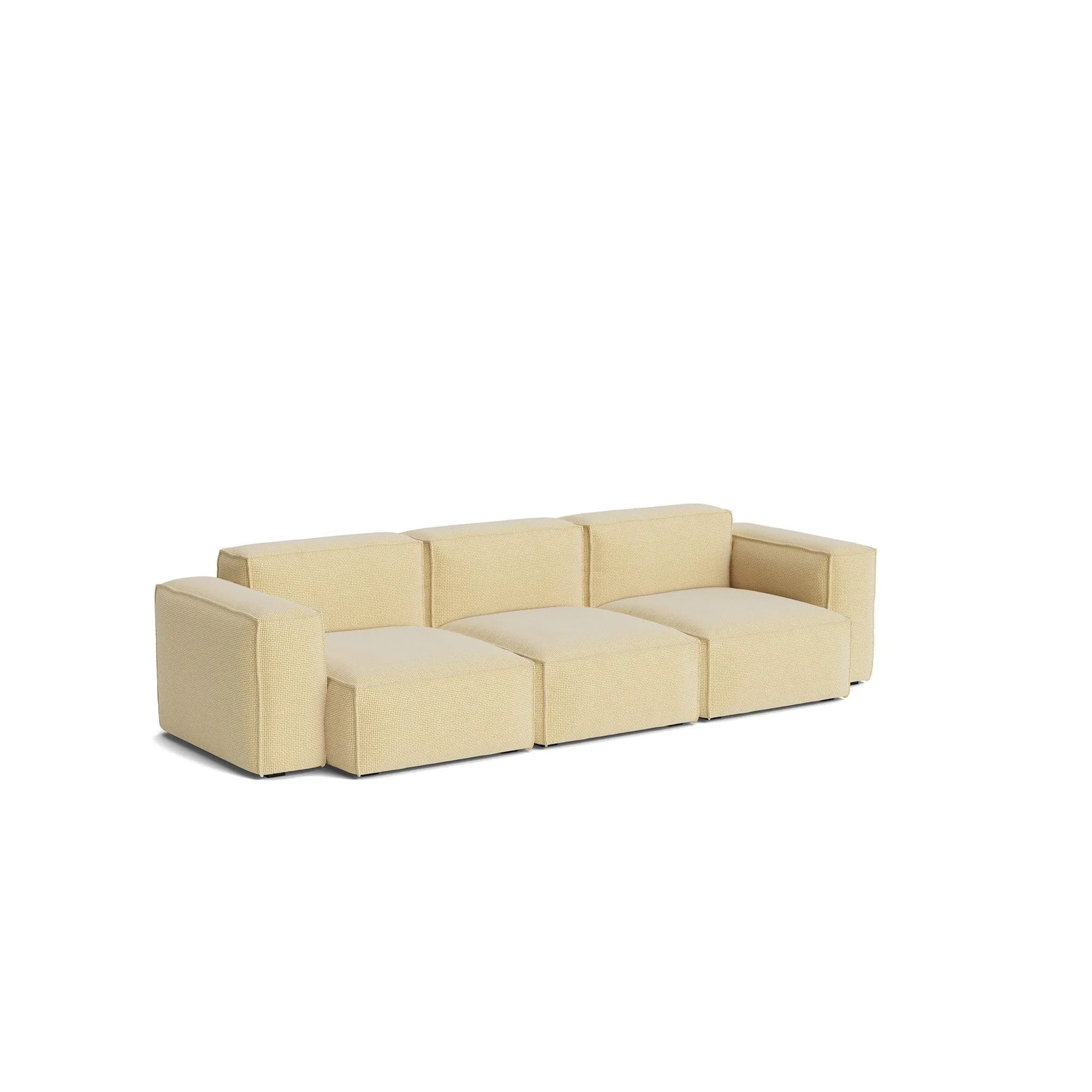 HAY Mags Soft Low Armrest sohva 2,5-istuttava yhdistelmä 1 Tartaglia Ocre white, irrotettava verhoilu