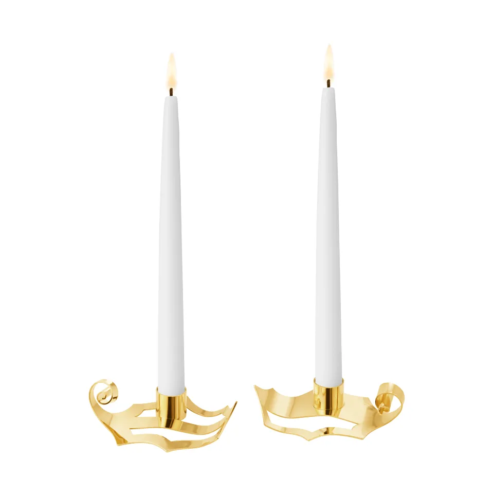 Georg Jensen vuoden 2026 kynttilänjalat Kulta, 2 osaa