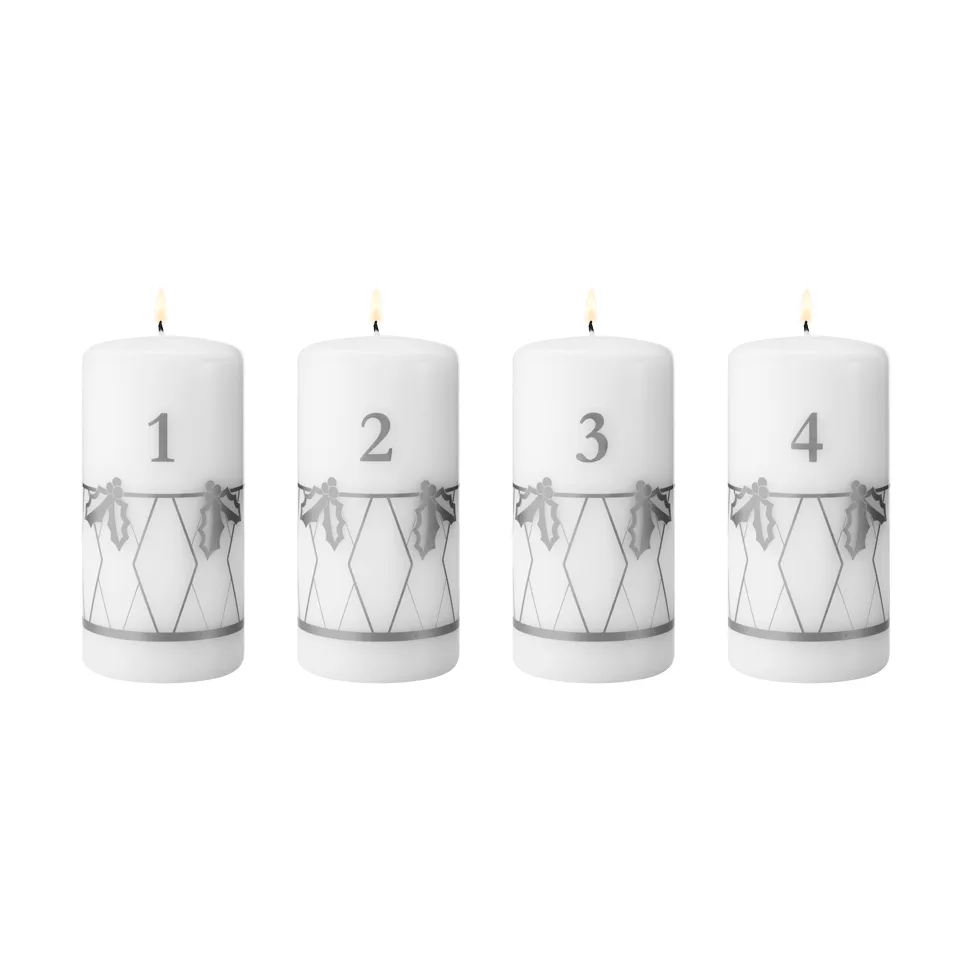 Georg Jensen vuoden 2026 adventtikynttilä Hopeapainatus, 4 osaa