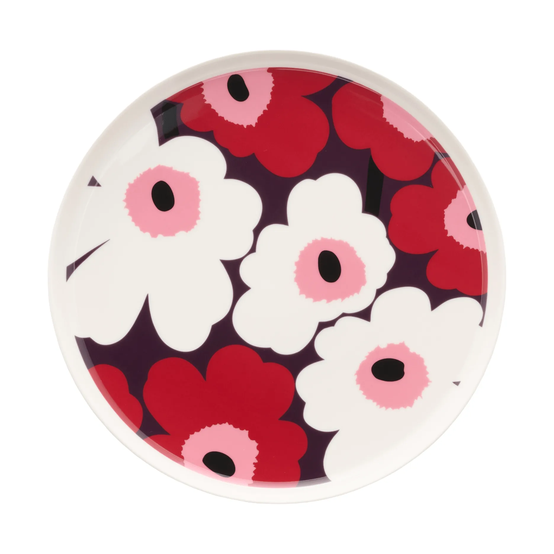 Marimekko Unikko lautanen Ø 25 cm White-plum-cranberry-pink