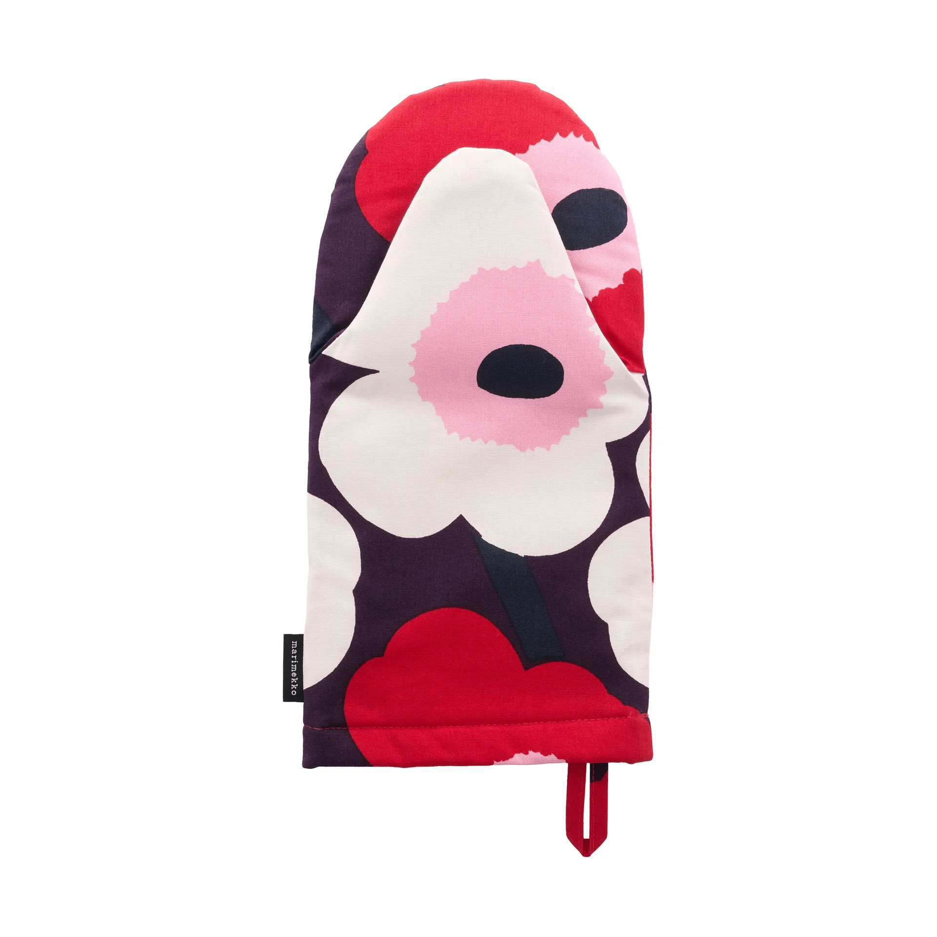 Marimekko Pieni Unikko patakinnas Plum-cranberry-off white-rose