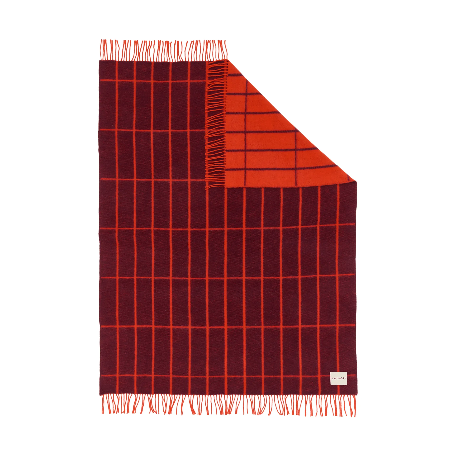 Marimekko Tiiliskivi viltti Plum-oranssinpunainen