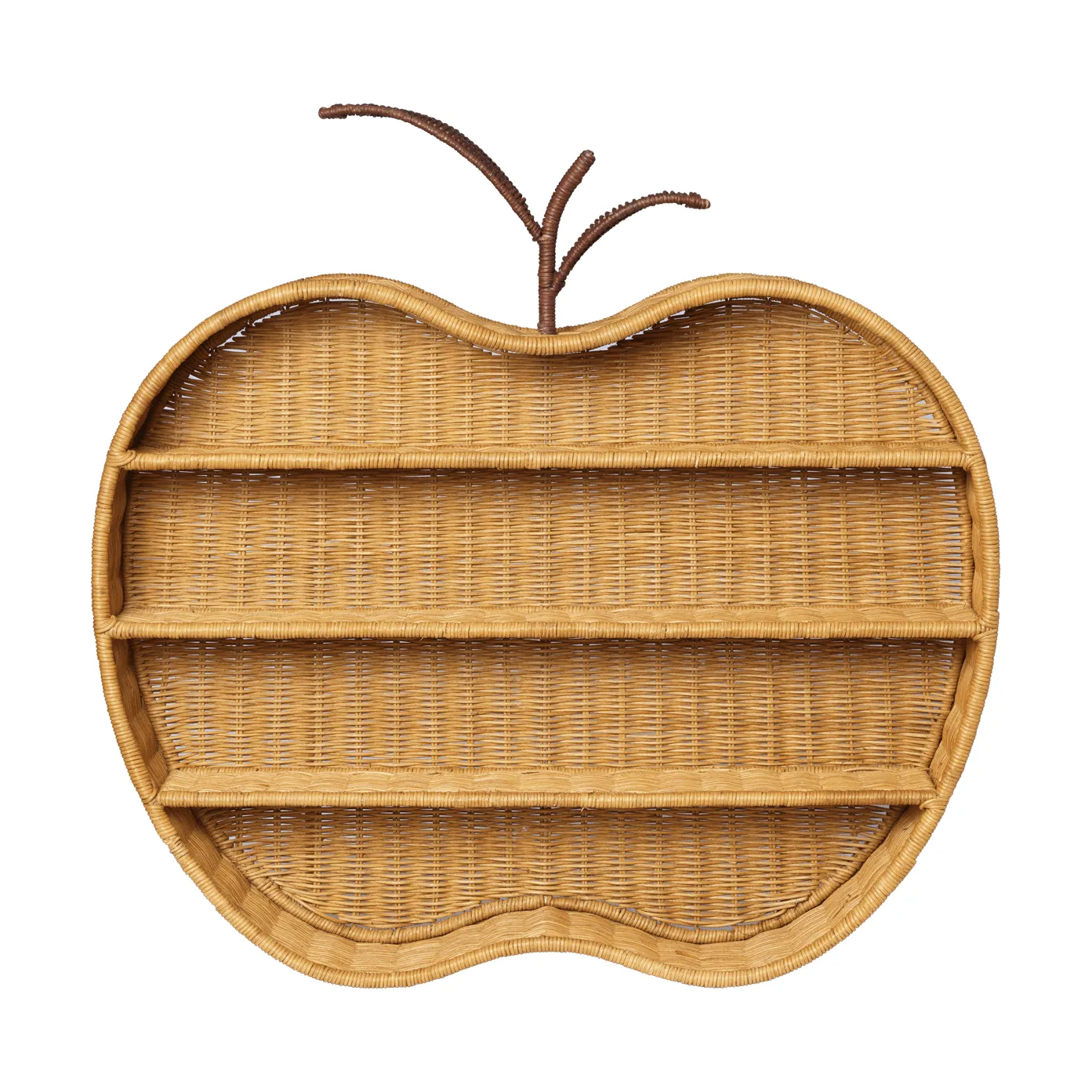Ferm Living Apple punottu seinähylly Natural, 70x12,5x68 cm