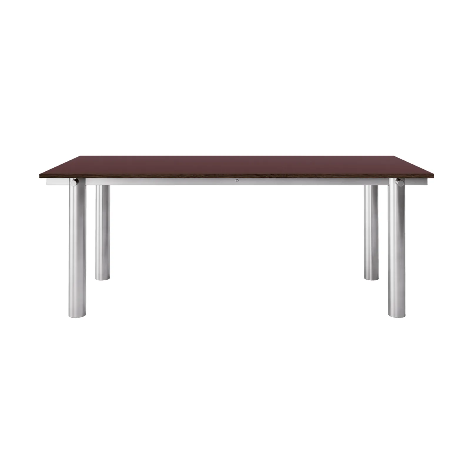 Ferm Living Atura ruokapöytä Brushed stainless steel-burgundy, 90x200 cm
