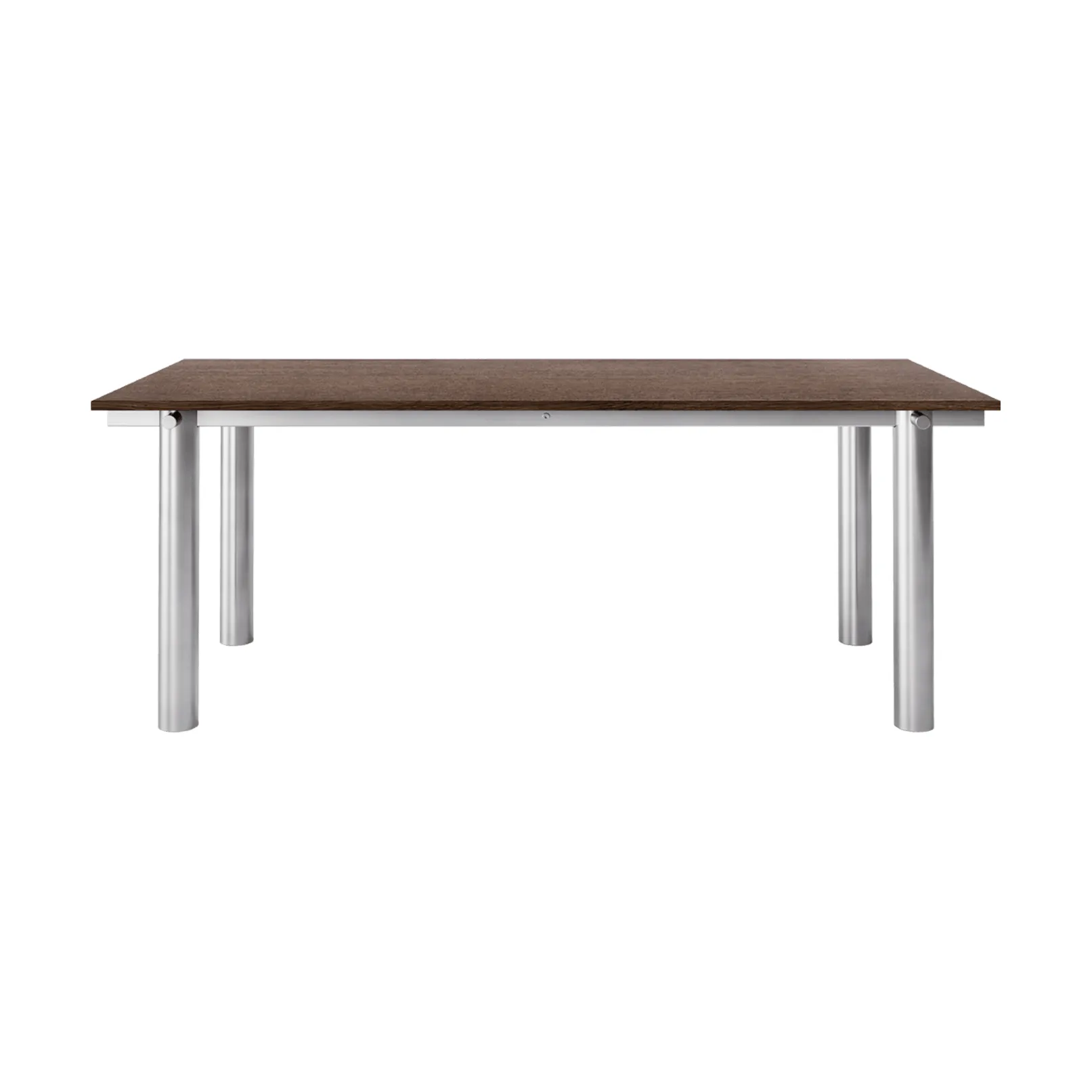 Ferm Living Atura ruokapöytä Brushed stainless steel-dark stained oak, 90x200 cm
