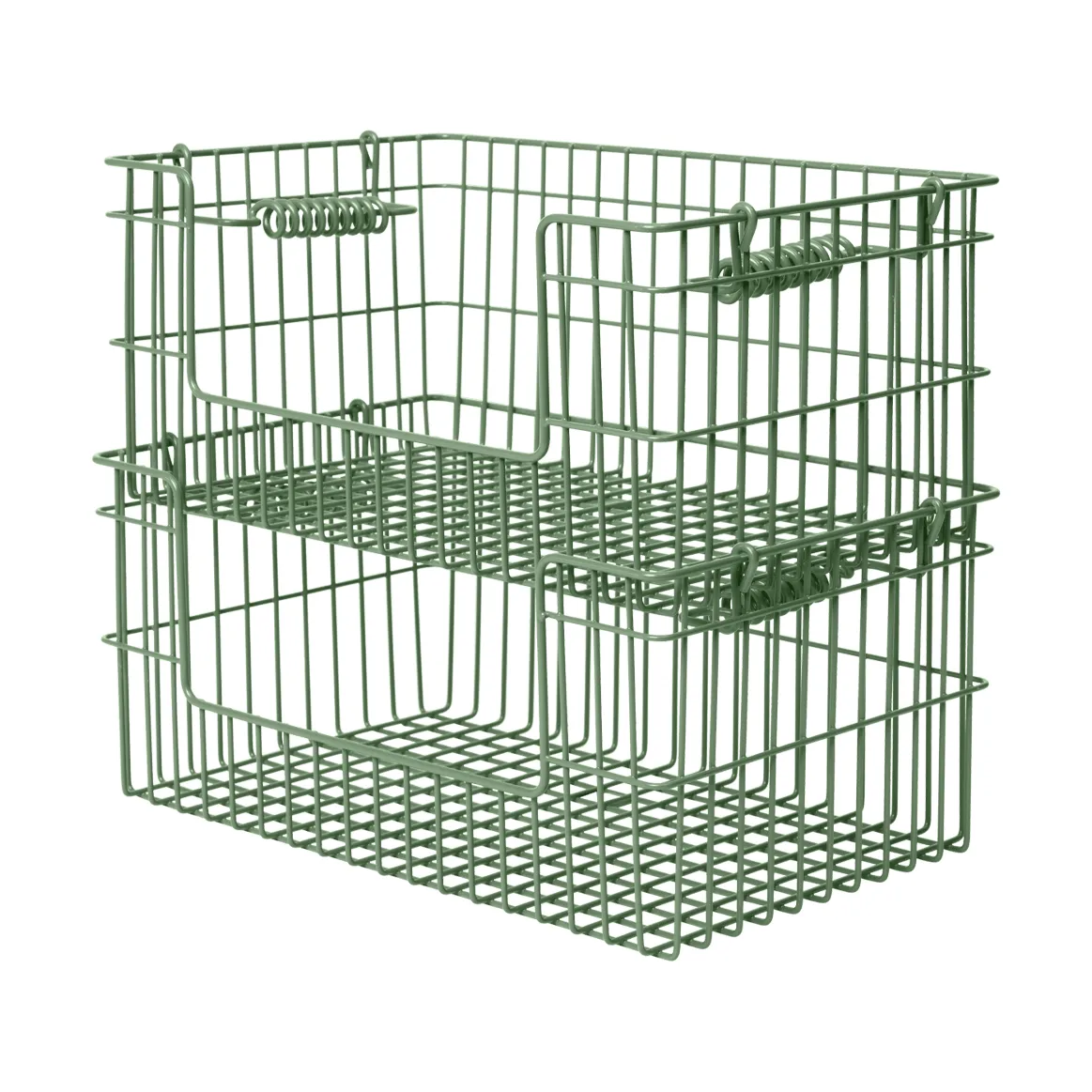 Ferm Living Cala kori pinottava 2-pakkaus Verdant green, 28,7x18x13 cm