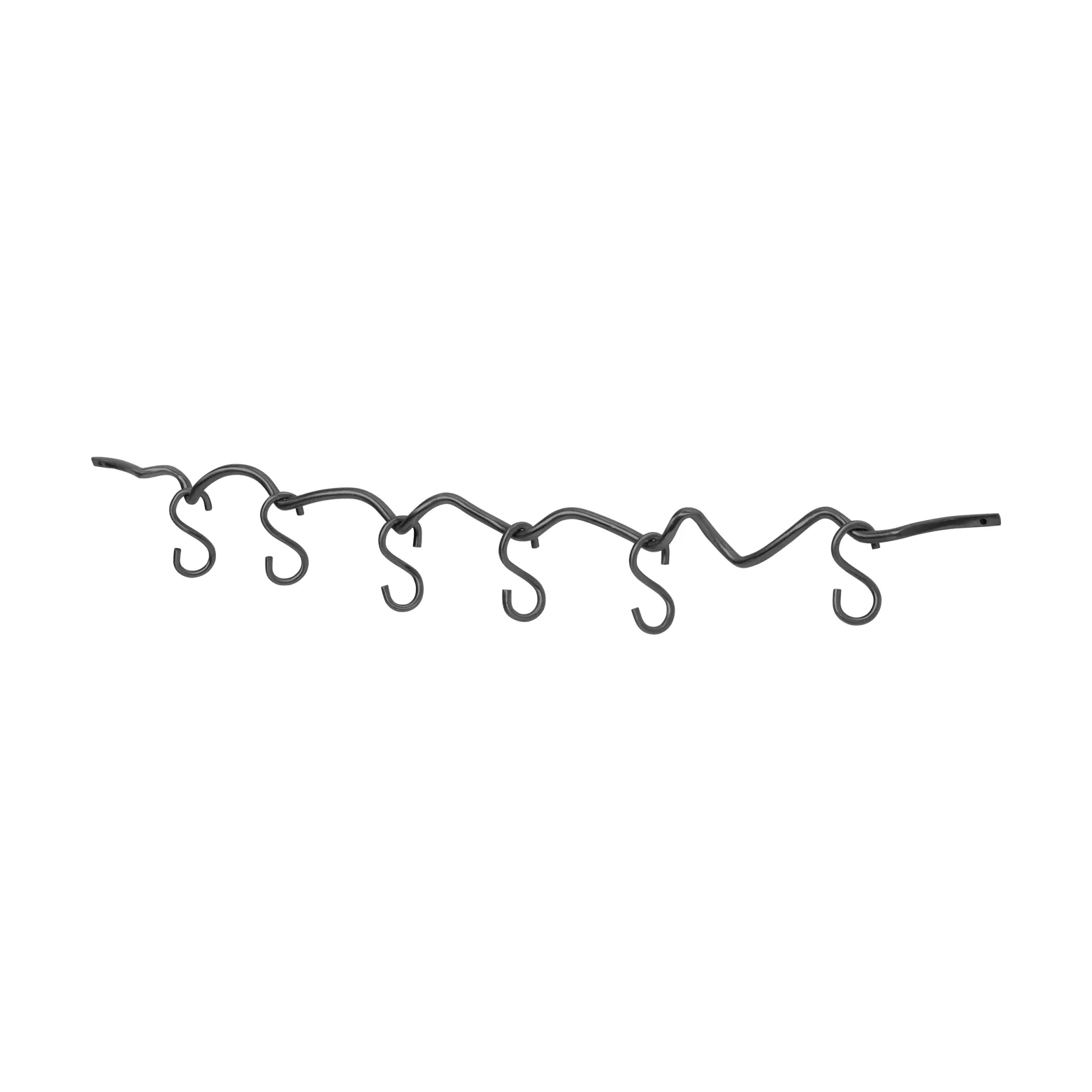 Ferm Living Curvature seinäkisko, 6 kpl koukkuja Black brass