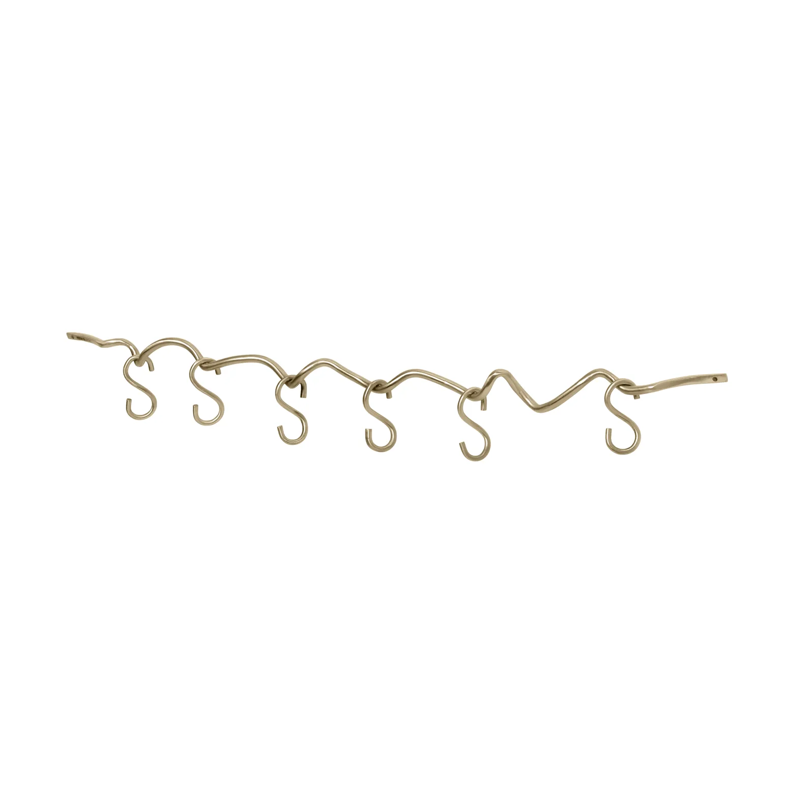 Ferm Living Curvature seinäkisko, 6 kpl koukkuja Messinki