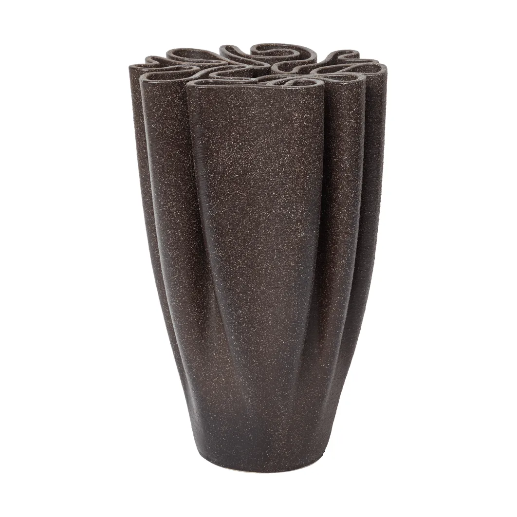 Ferm Living Dedali maljakko 25 cm Tummanruskea