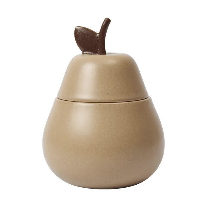 Ferm Living Pear keramiikkakulho kannella kasmirvilla