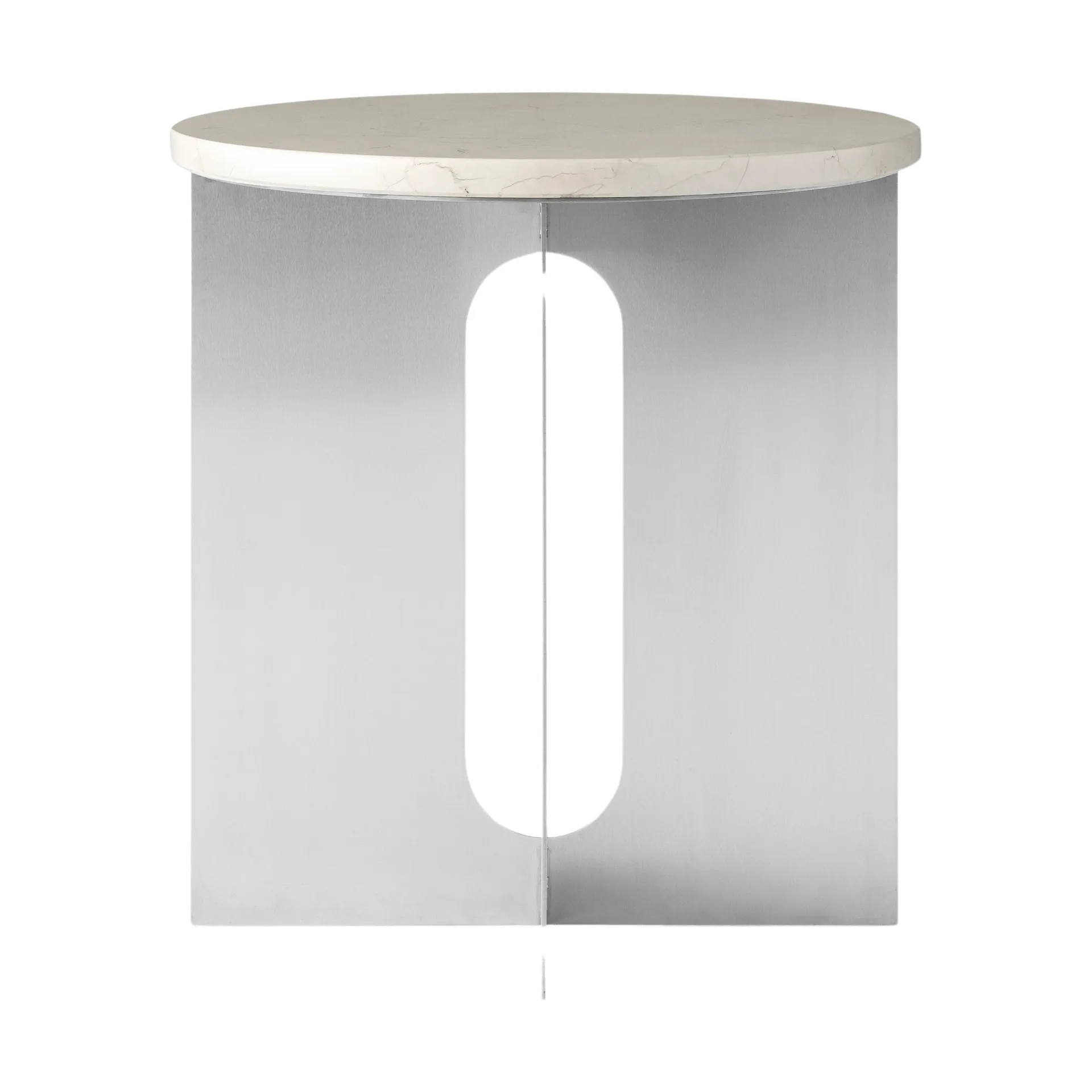 Audo Copenhagen Androgyne sivupöytä Crystal Rose marmori-harjattu teräs, Ø42 cm