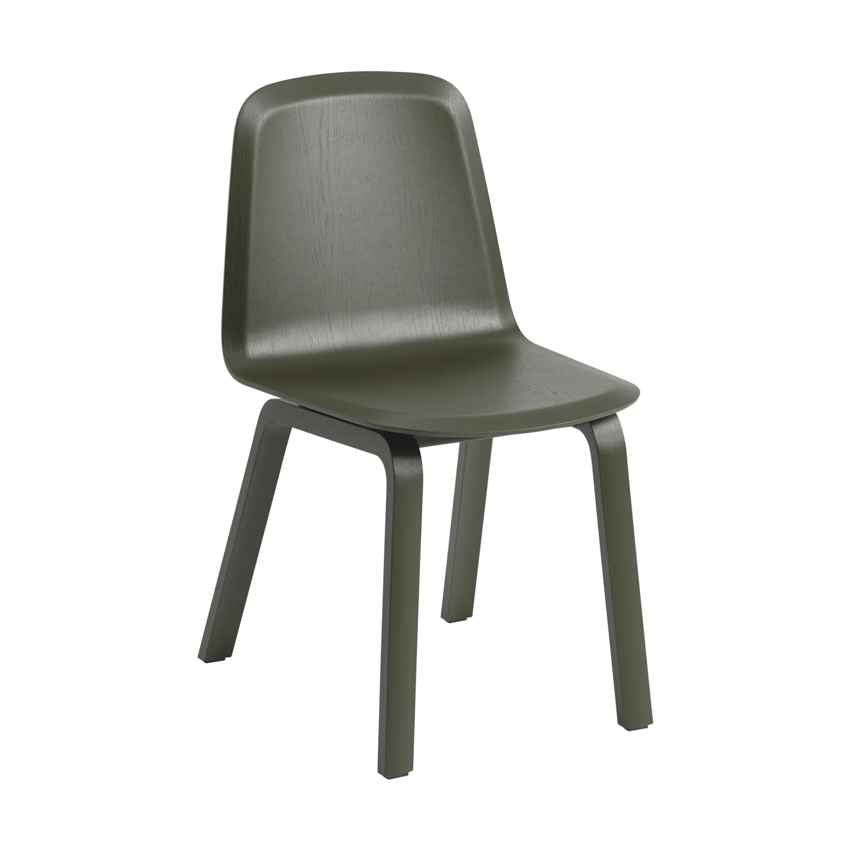 Muuto Brink Chair Wood Base tuoli Tummanoliivi