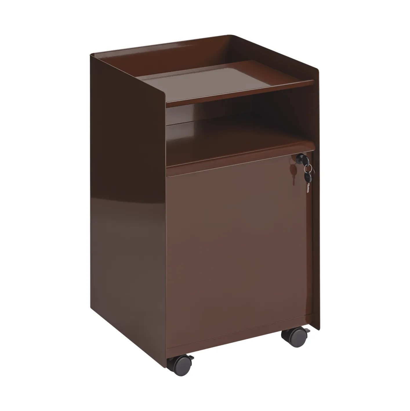 Muuto Folded Trolley rullavaunu kaapilla Tummanpunainen