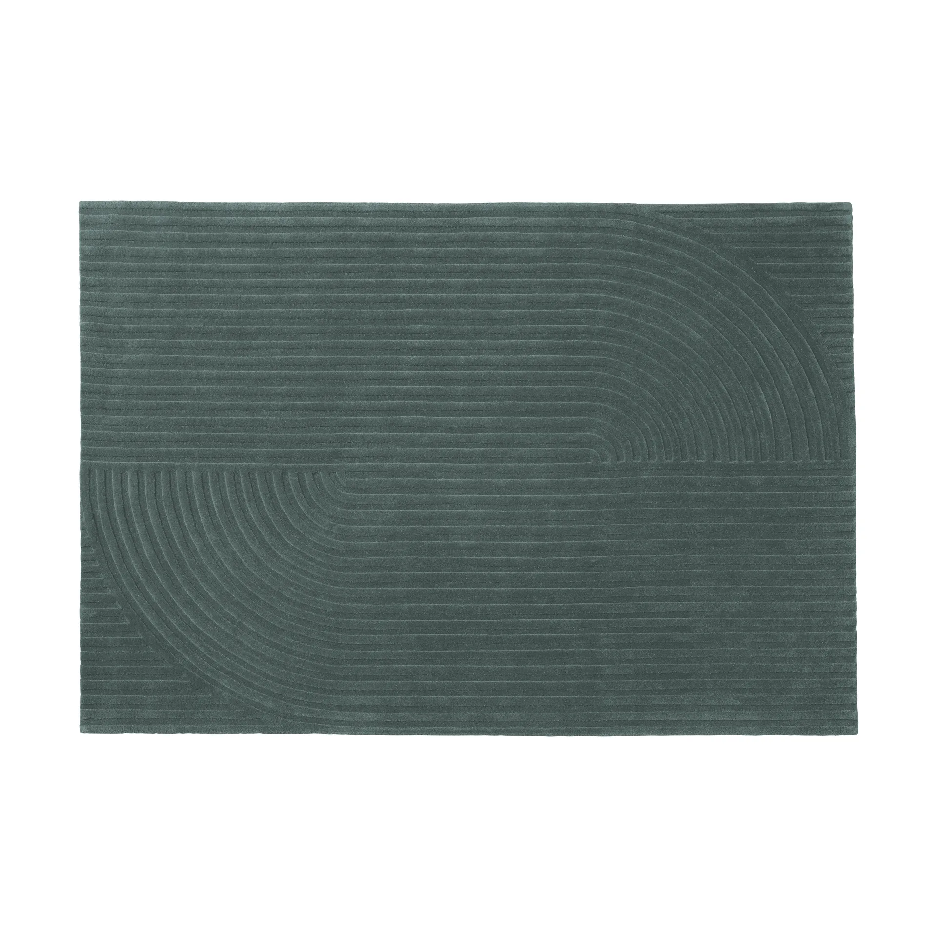 Muuto Relevo Rug Quattro villamatto Dark green, 170x240 cm