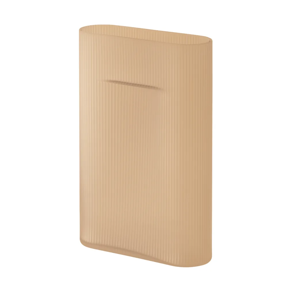Muuto Ridge maljakko huurrettu lasi 35 cm Vaaleanoranssi