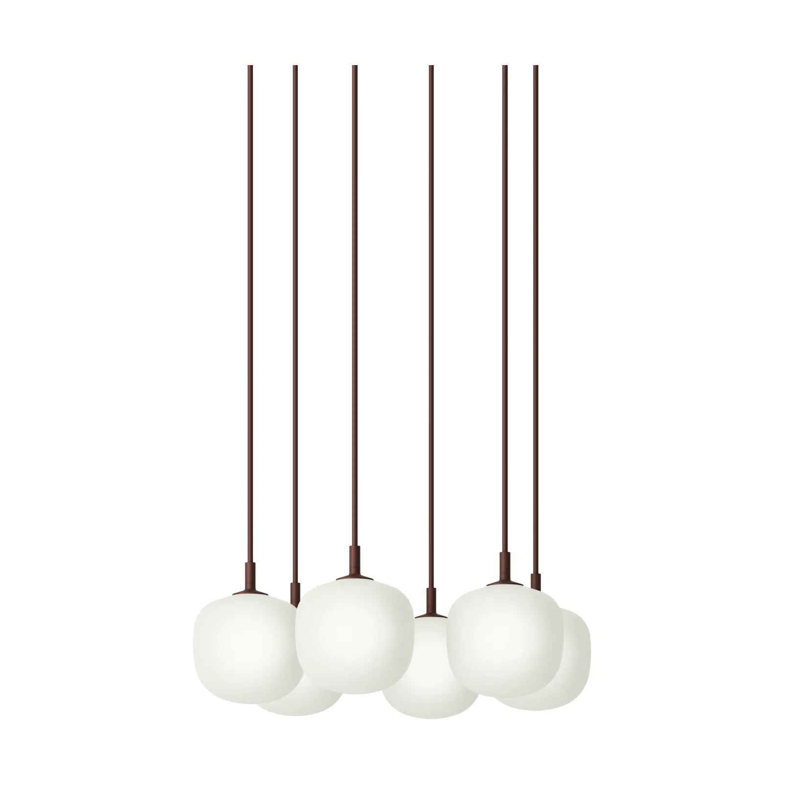 Muuto Rime Pendant Cluster 6 riipuslamppu Syvänpunainen, Ø12 cm