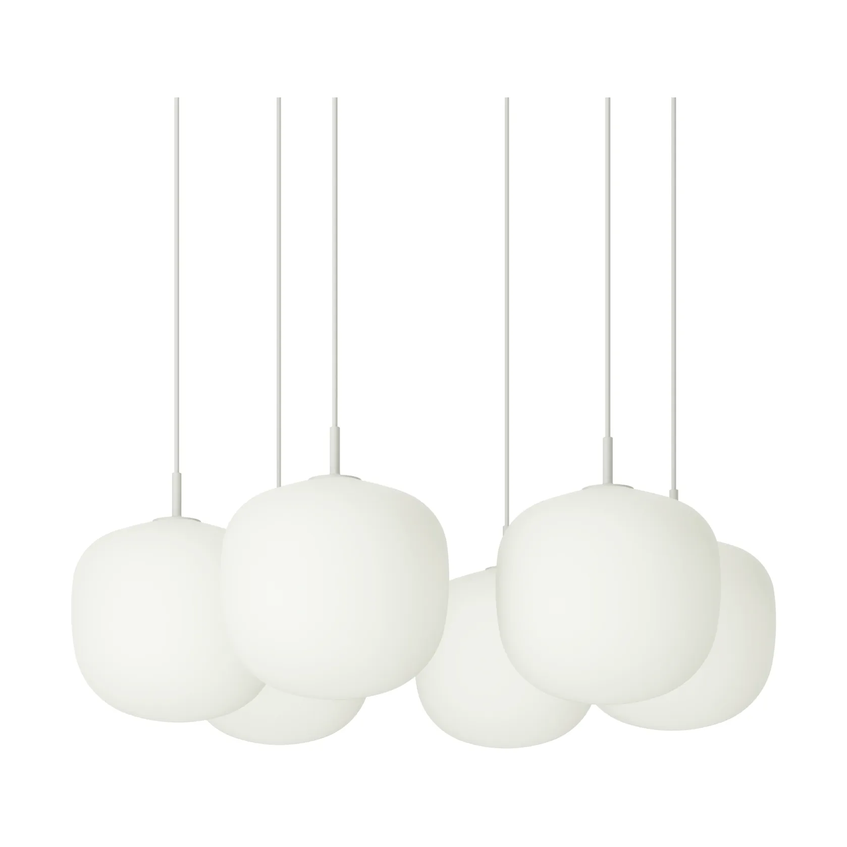 Muuto Rime Pendant Cluster 6 riipuslamppu Harmaa, Ø25 cm