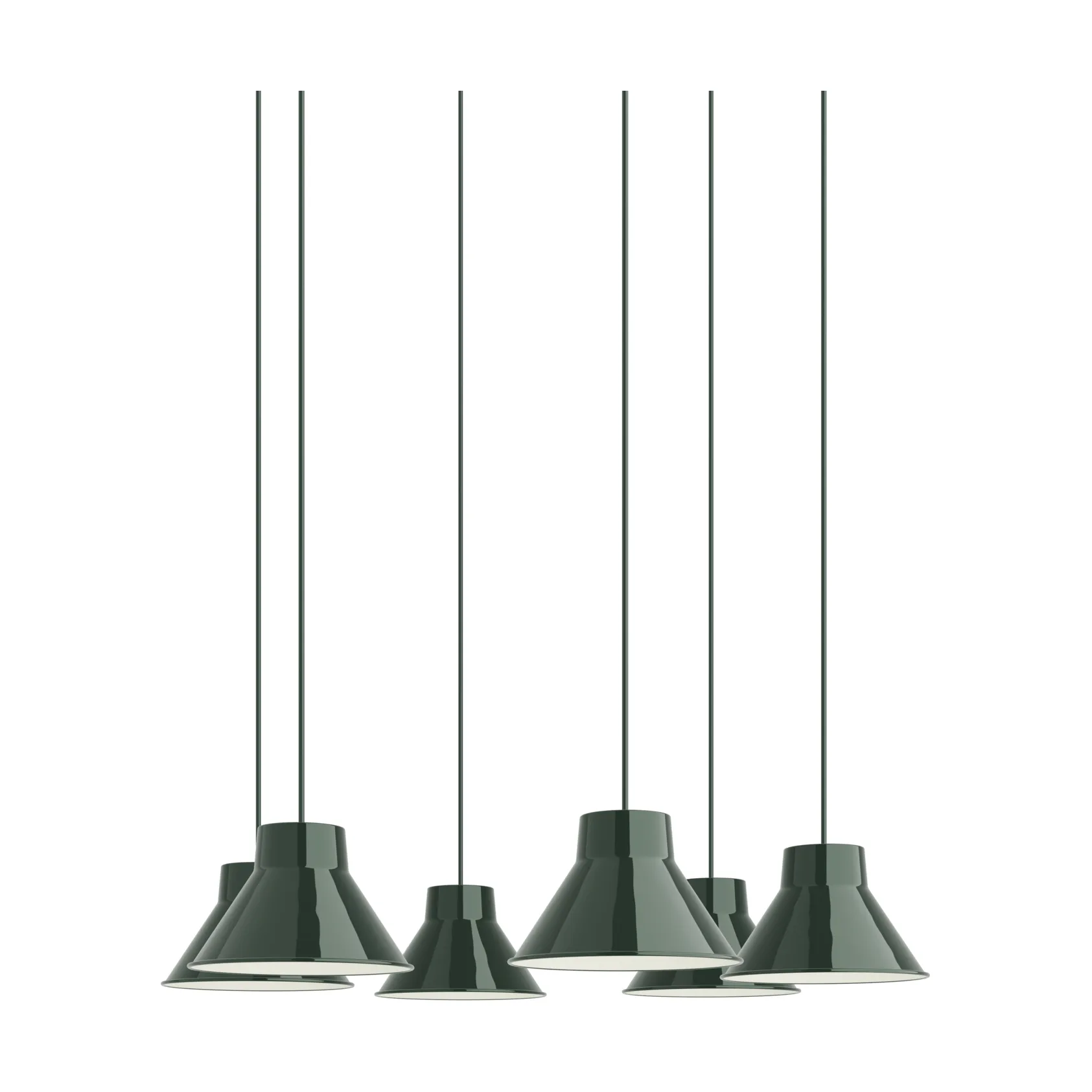 Muuto Top Pendant Cluster 6 riippuvalaisin Tummanvihreä, Ø21 cm