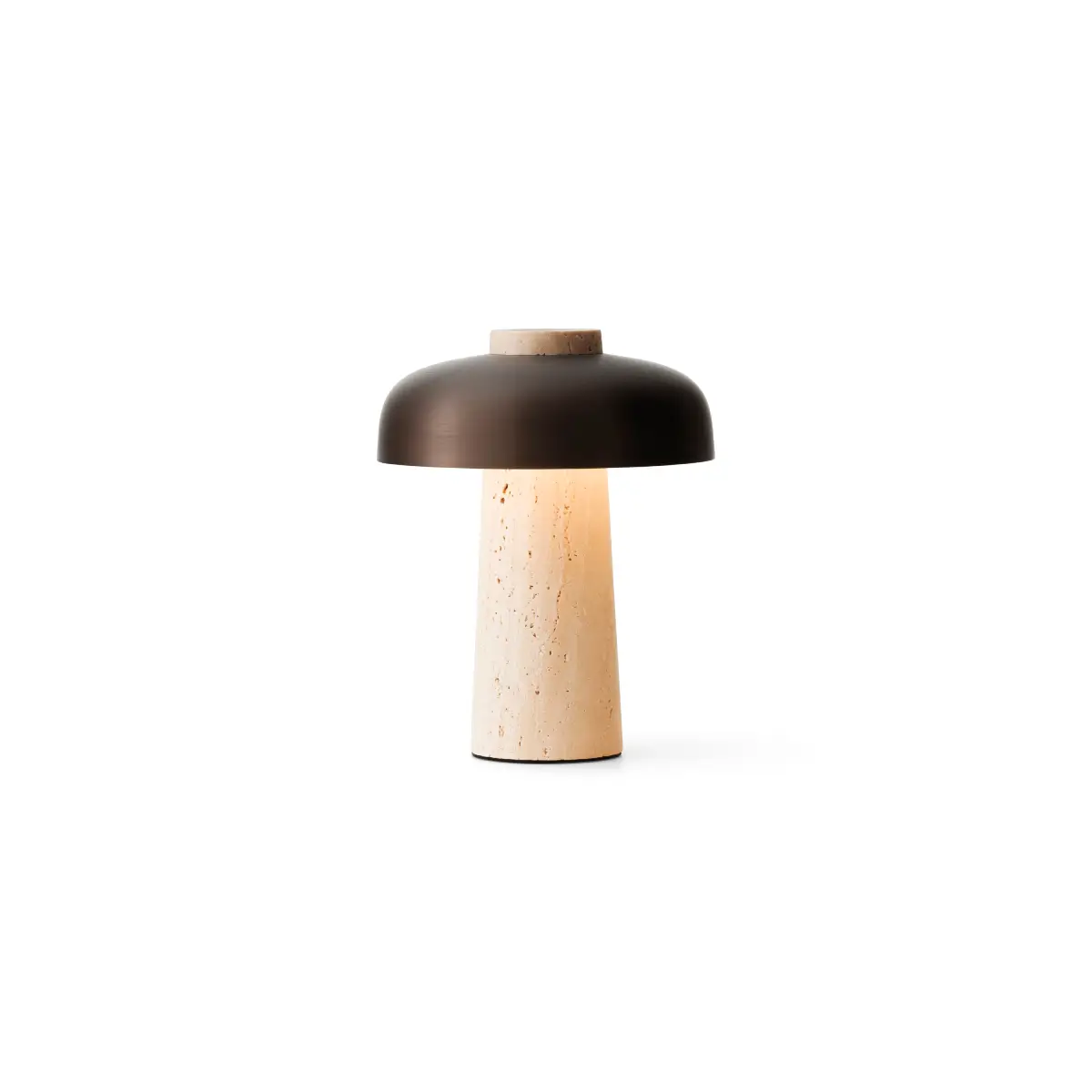 Audo CPH, Reverse -kannettava pöytävalaisin, Travertine, hiekka/alumiini, pronssipinnoitettu