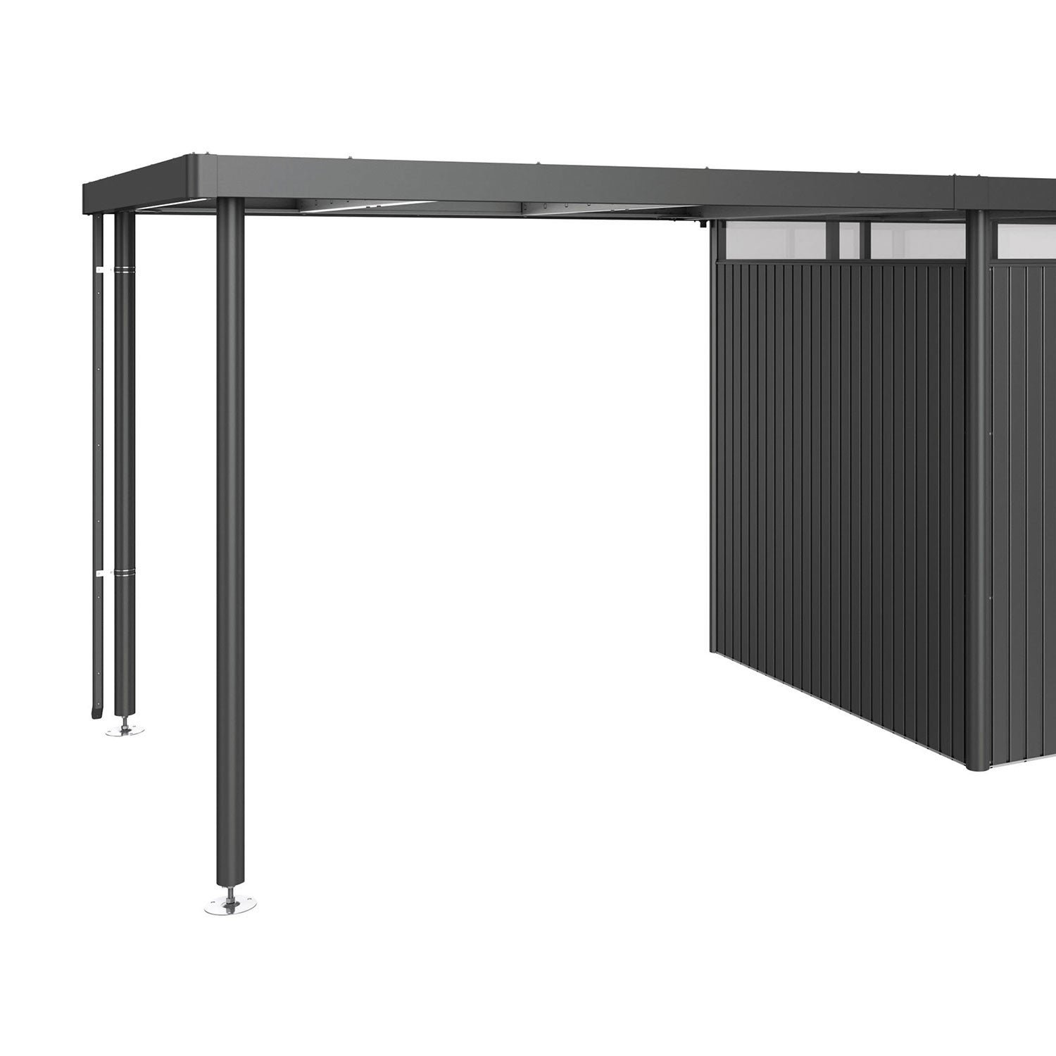Biohort, Highline sivukatos puutarhavarasto koko h3 metallic tummanharmaa