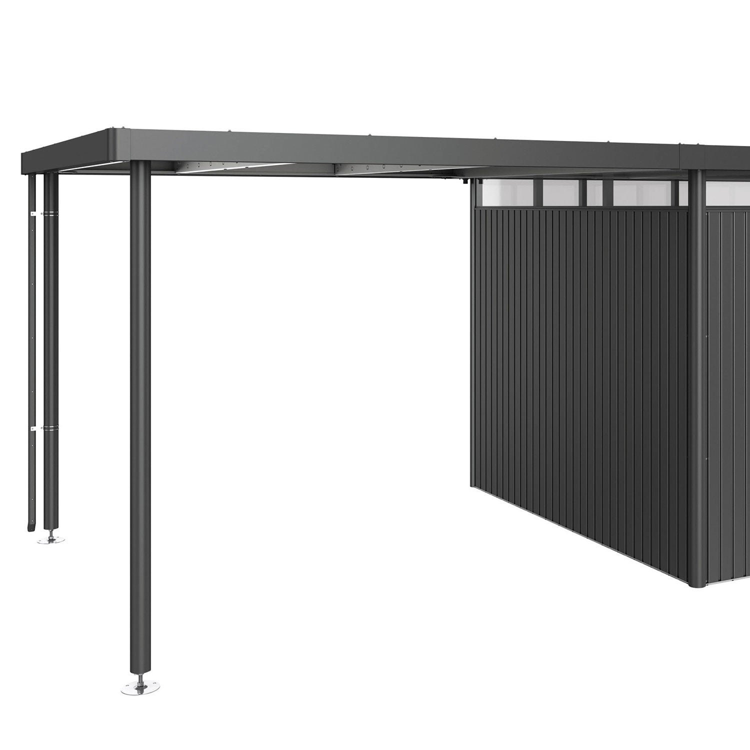 Biohort, Highline sivukatos puutarhavarasto koko h4 metallic tummanharmaa