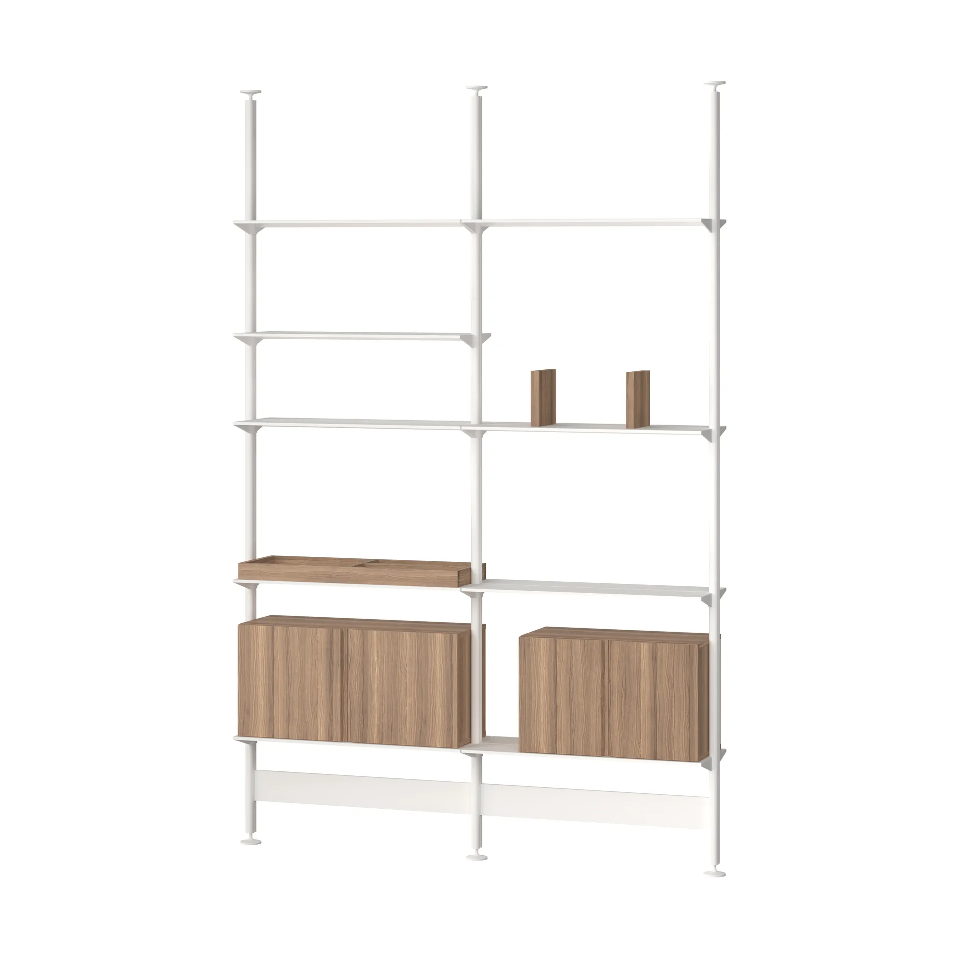 Pira Pira G2 hyllyjärjestelmä F C A White/Walnut 248–255 cm