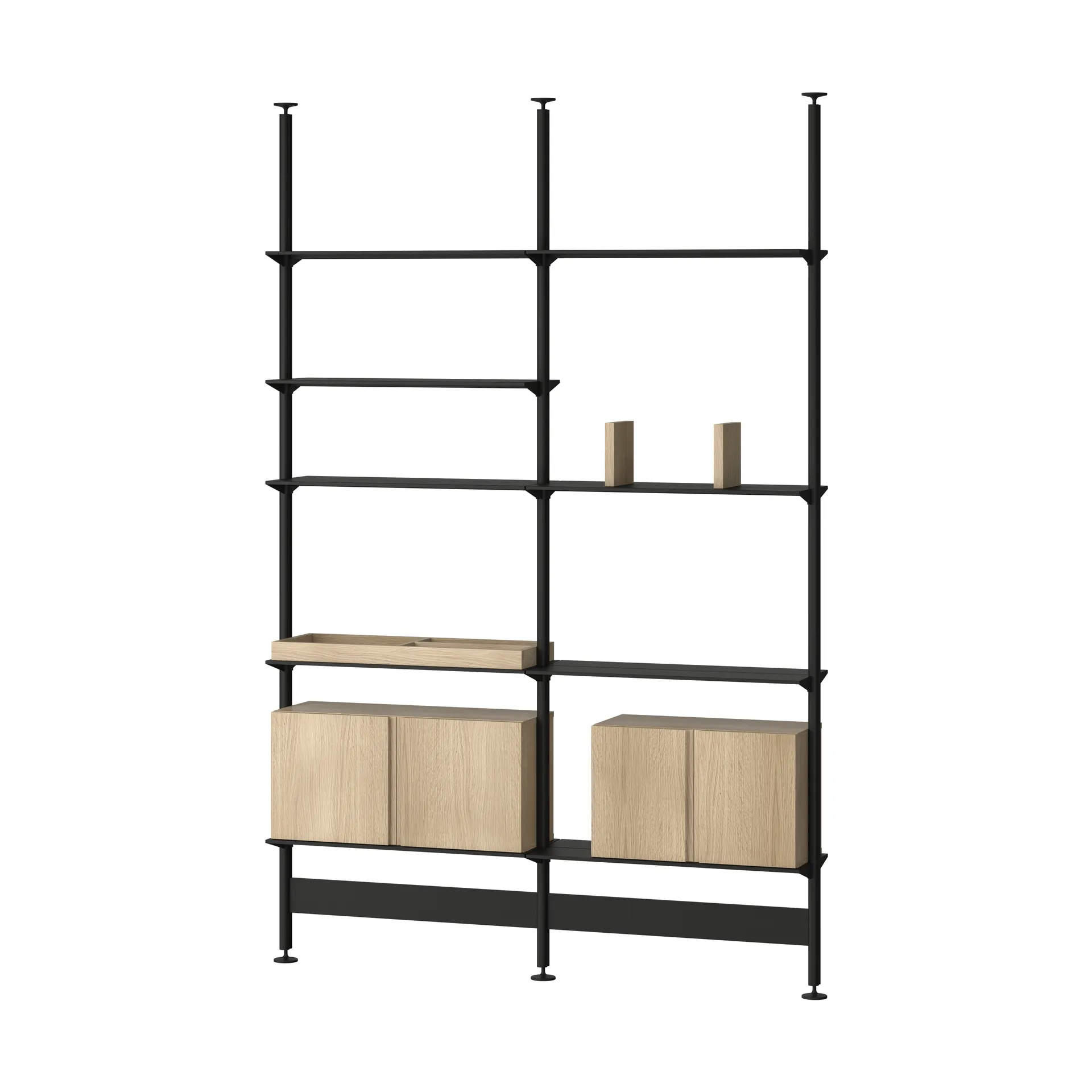 Pira Pira G2 hyllyjärjestelmä F C A Black/Oak 248–255 cm