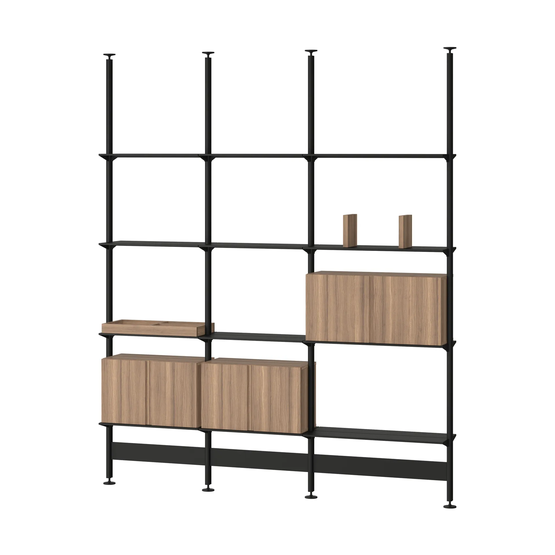 Pira Pira G2 hyllyjärjestelmä F C B Black/Walnut 248–255 cm