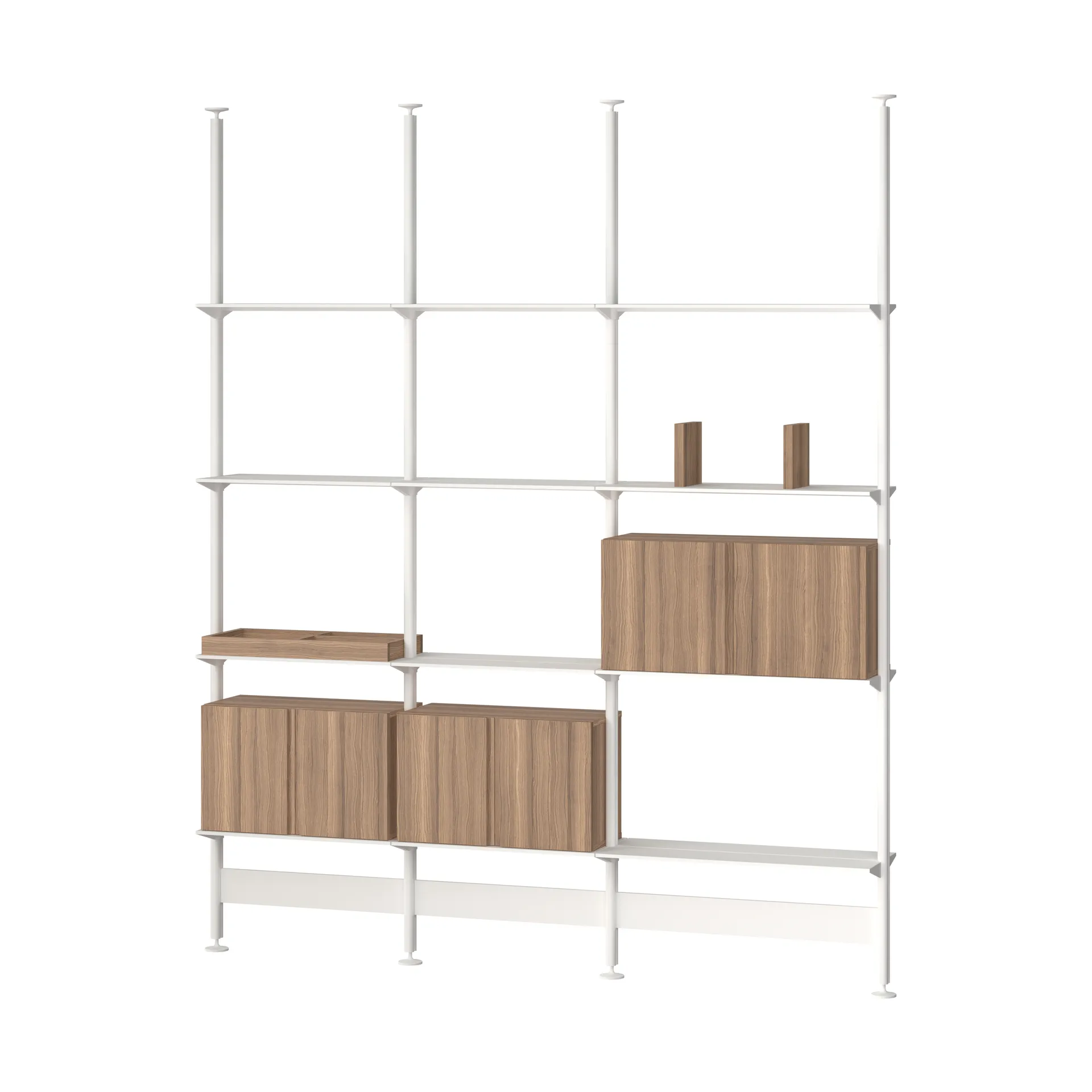 Pira Pira G2 hyllyjärjestelmä F C B White/Walnut 256–264 cm
