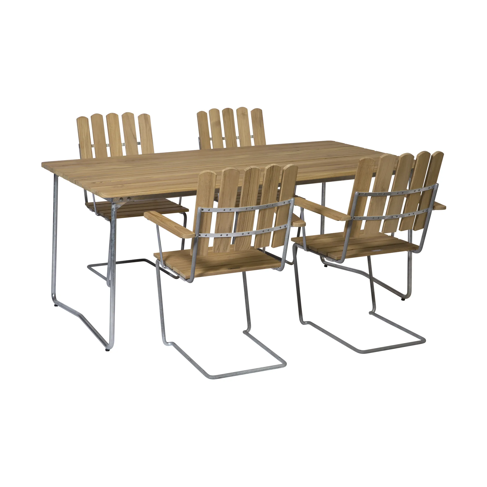 Grythyttan Stålmöbler Grythyttan ruokailuryhmä tammi B31 170 cm + 4 kpl A2
