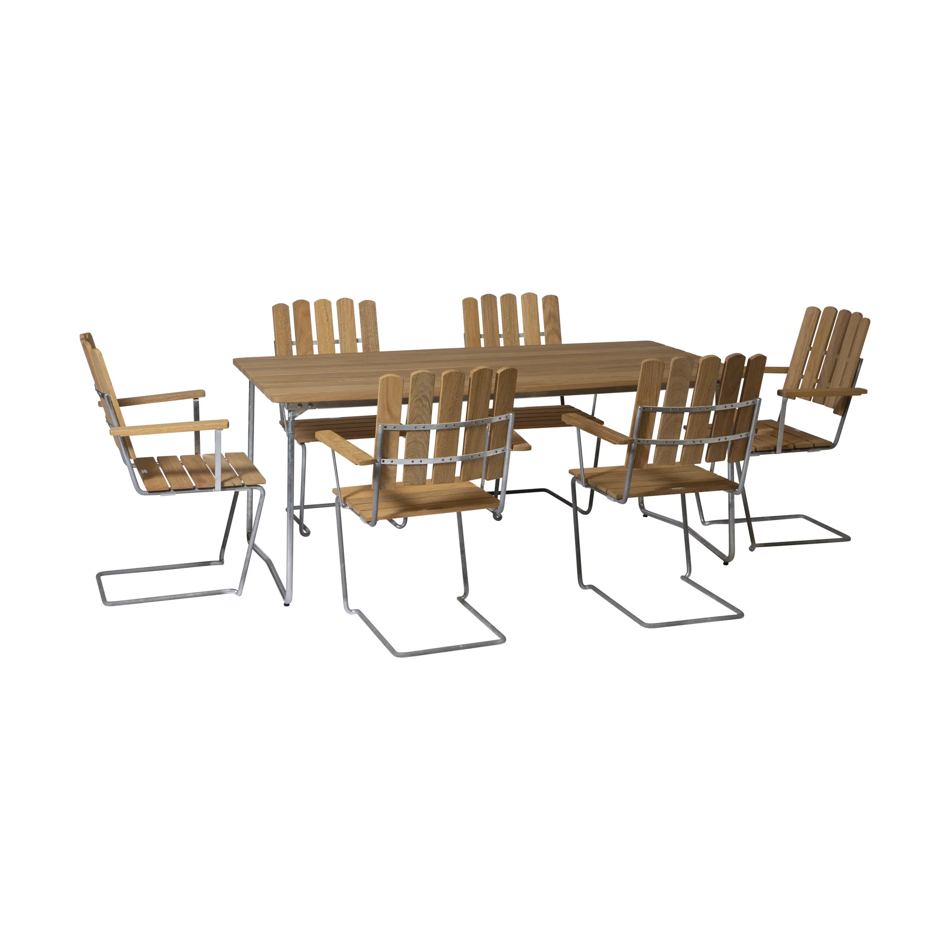 Grythyttan Stålmöbler Grythyttan ruokaryhmä tammi B31 170cm + 6kpl A2