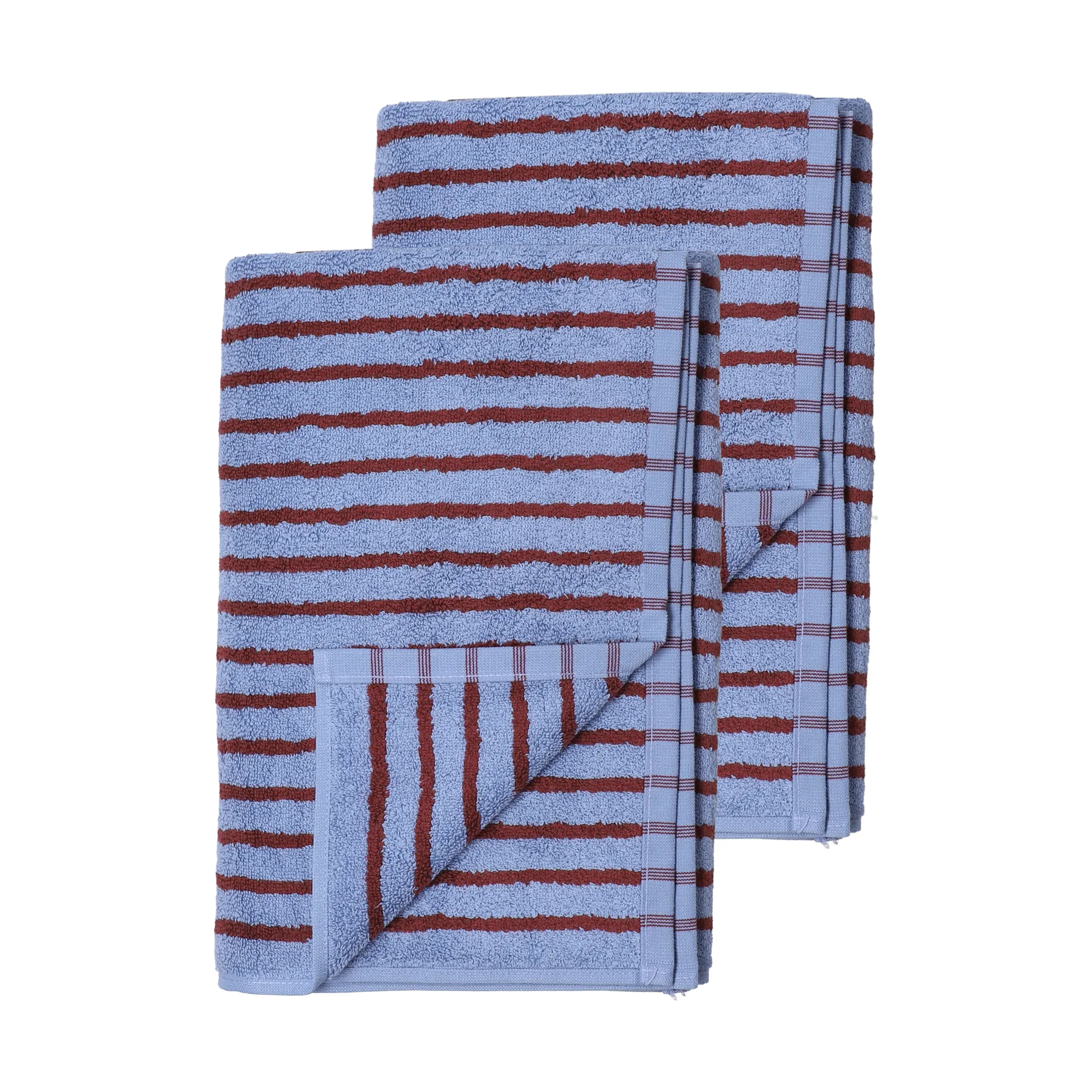 Scandi Living Drift kylpypyyhkeet 100x150 cm 2-pack – sininen-punainen