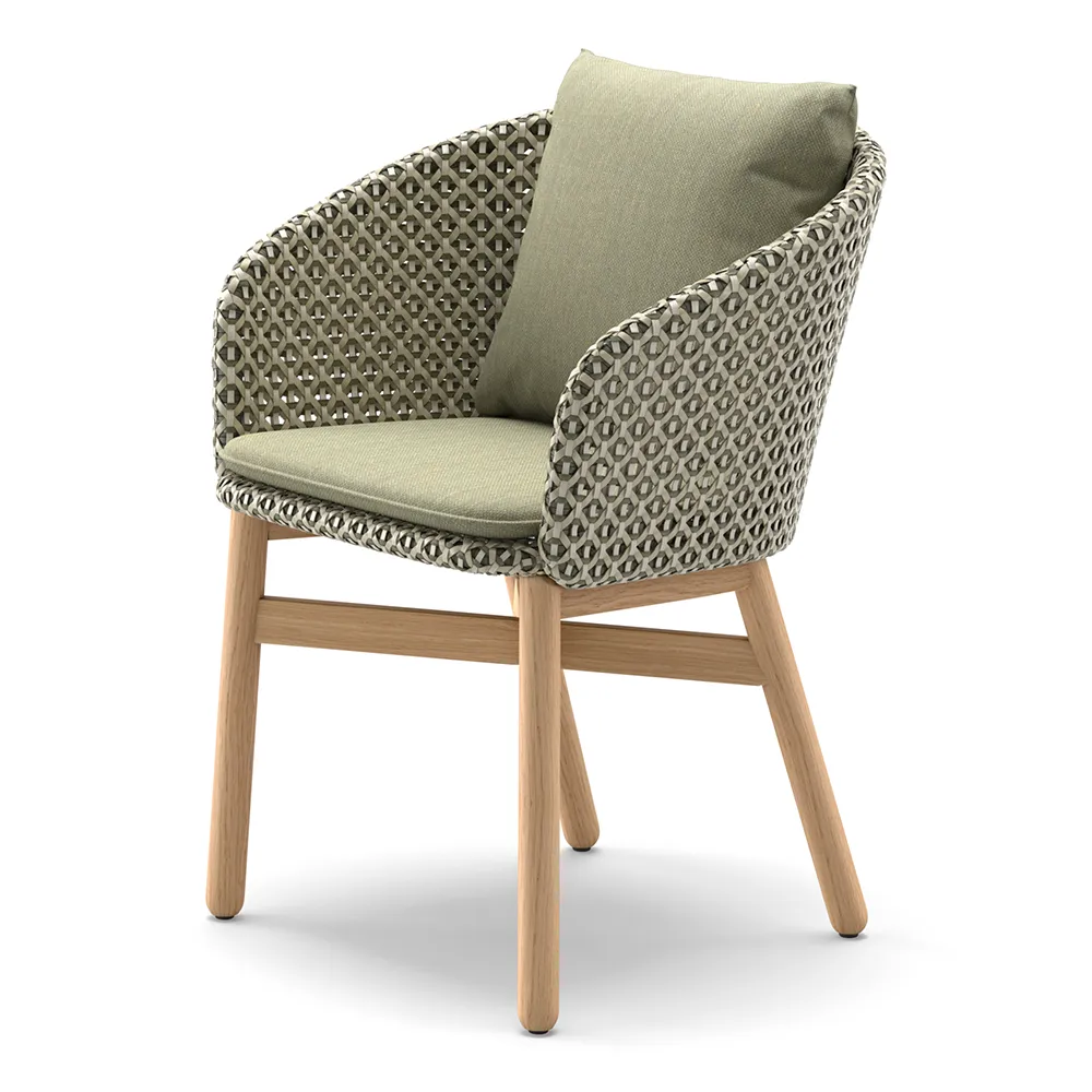 Dedon, Mbrace käsinojallinen tuoli teakilla AW6 teak 0205 alloro 0120