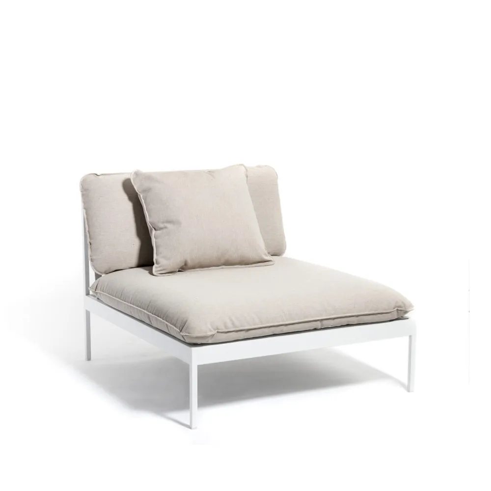 Skargaarden Bönan moduulisohva Sunbrella Ashe light grey, 1-istuttava, vaaleanharmaa alumiinirunko