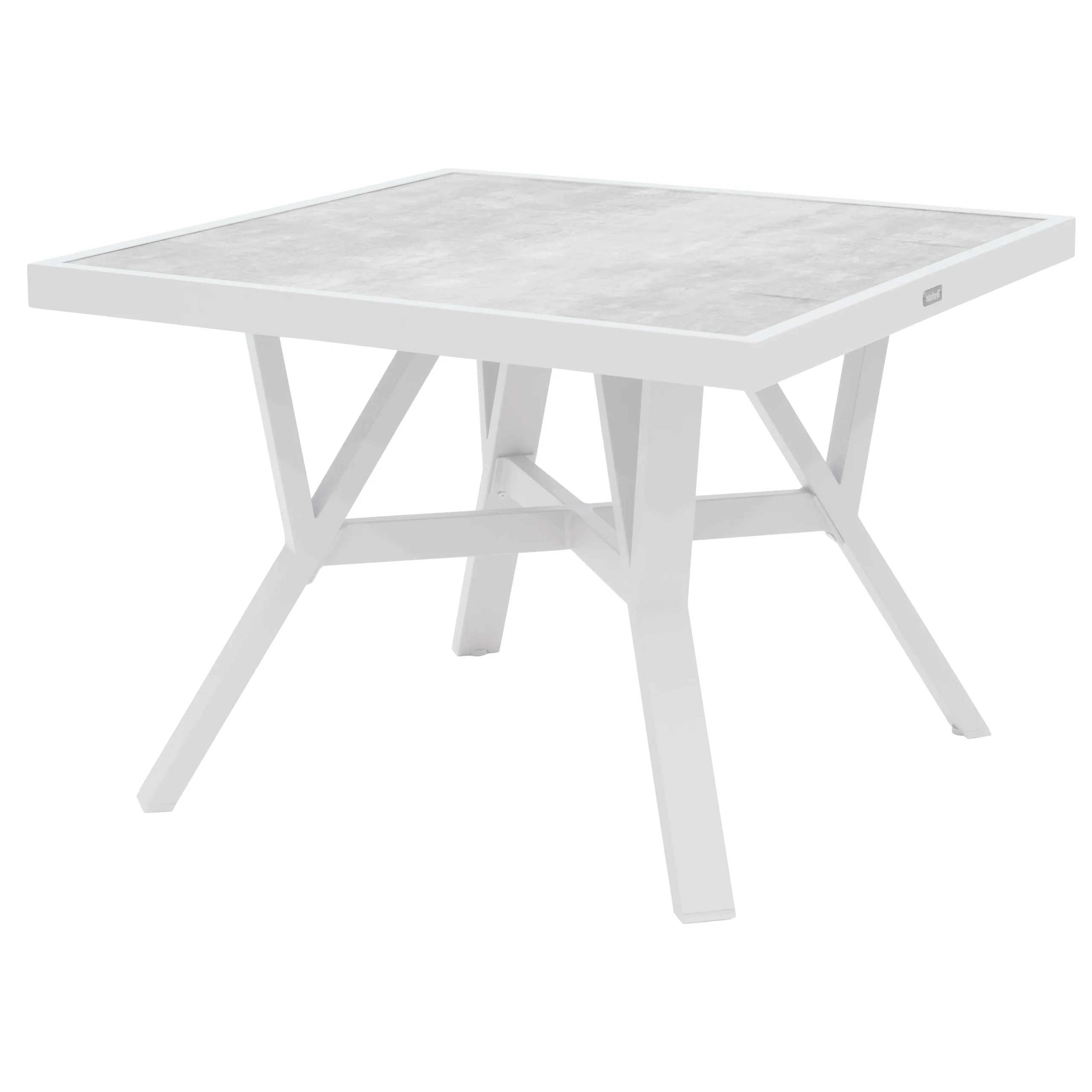 Brafab, Samvaro pöytä 90x90 cm lasilevy mukana Valkoinen / Light Grey