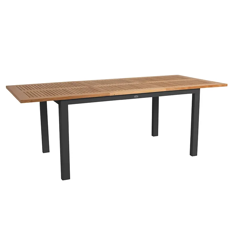 Brafab, Lyon ruokapöytä 92x152-210 cm teak / musta