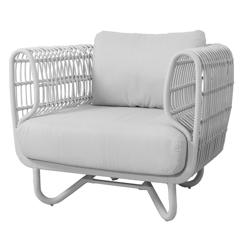 Cane-line, Nest lounge-nojatuoli Outdoor sis.. White Natté tyynysetit