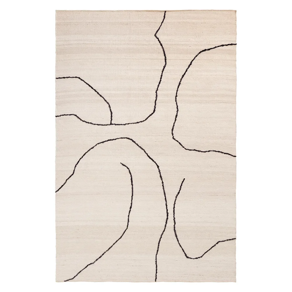 Ferm Living, Käsinkudottu Matto Juutti Gesso Off-White 170x240 cm