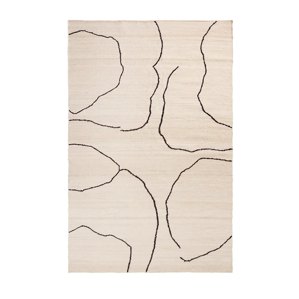 Ferm Living, Käsinkudottu Matto Juutti Gesso Off-White 200x300 cm