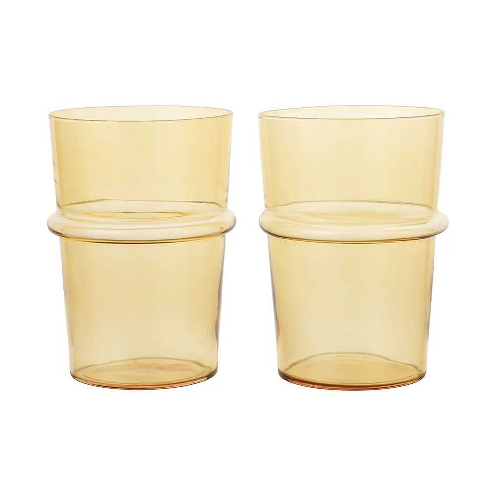 Ferm Living, Boya Juomalasi 2 kpl - Yellow