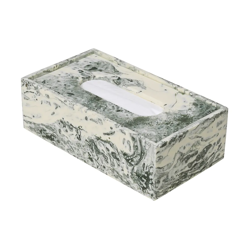 Ferm Living, Mist Tissue Box - Emerald Off-white