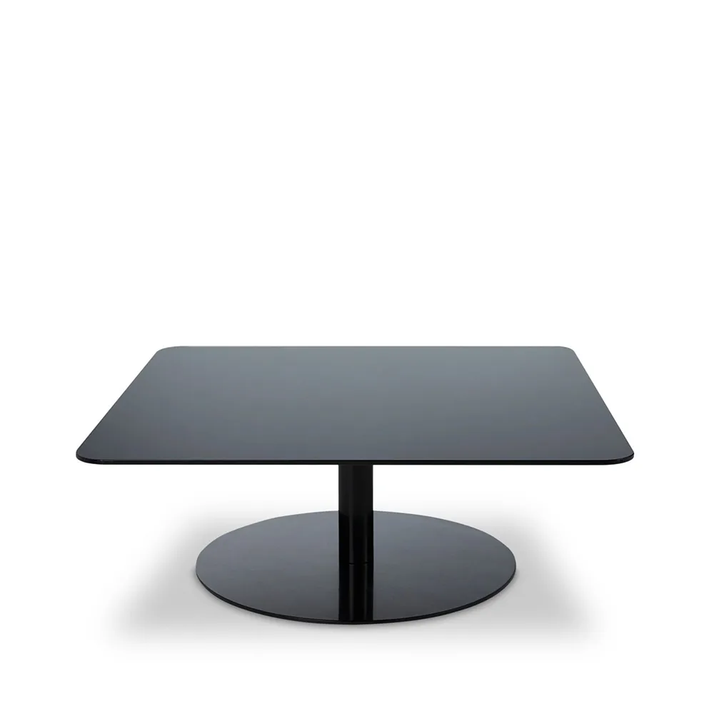 Tom Dixon Flash-sohvapöytä 80x80 cm Musta peililasi-musta jalusta