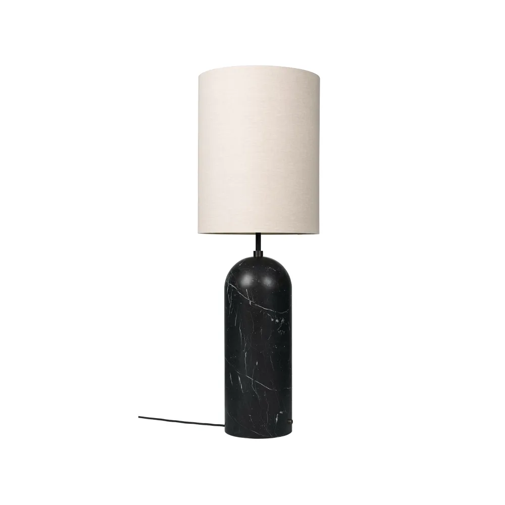GUBI Gravity XL -lattiavalaisin Musta marmori/canvas, high