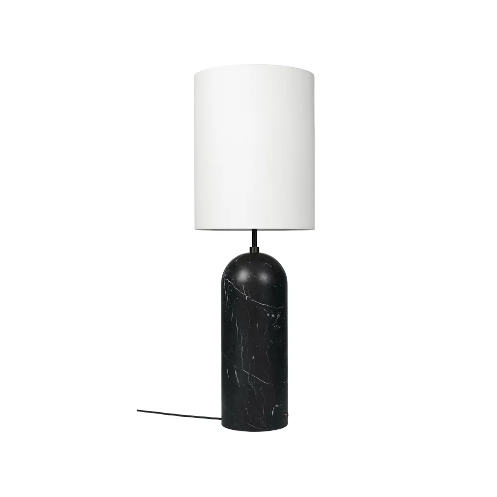 GUBI Gravity XL -lattiavalaisin Musta marmori/valkoinen, high