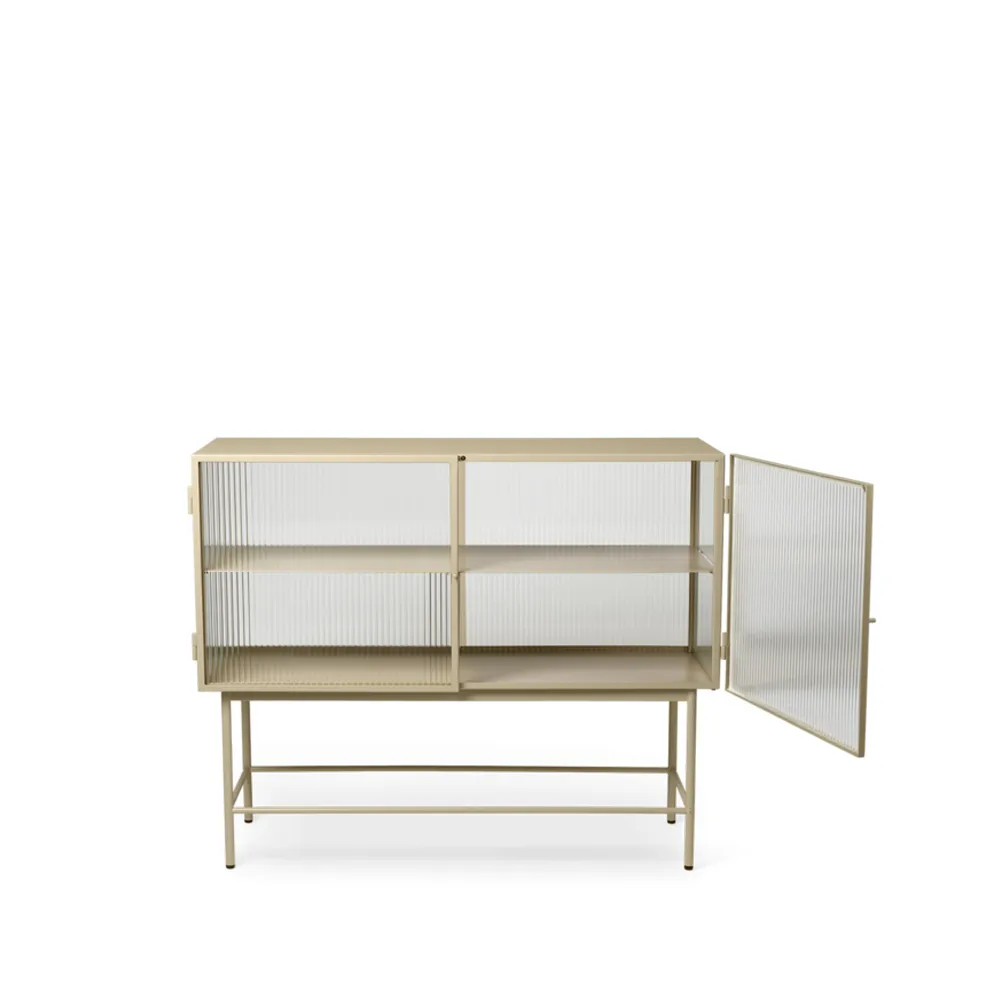Ferm Living Haze sivupöytä Cashmere, aaltoileva lasi