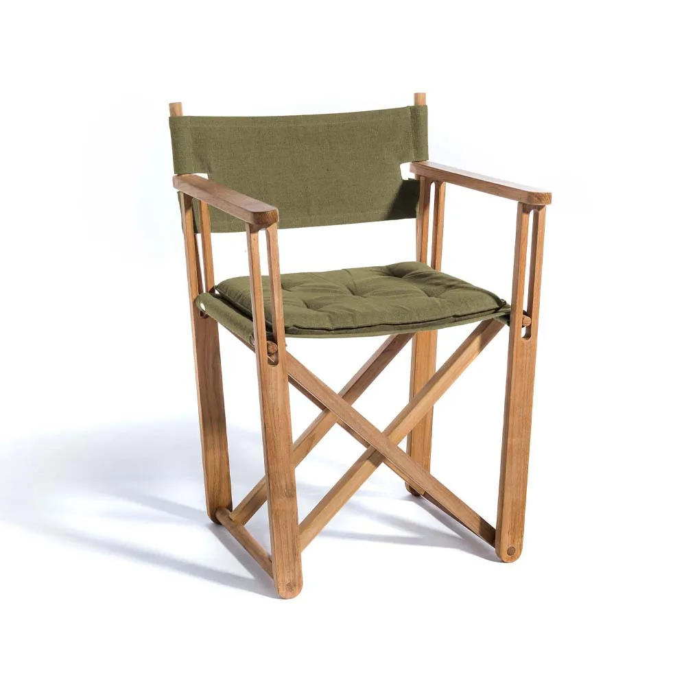 Skargaarden Kryss Dining nojatuoli Sunbrella Heritage Leaf green, tiikki