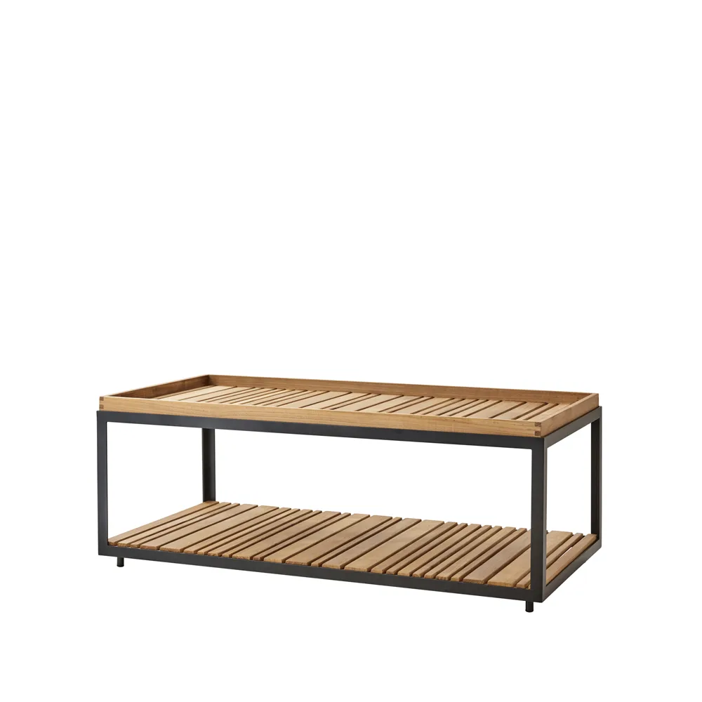Cane-line Level sohvapöytä tiikki 62x122 cm Lava grey